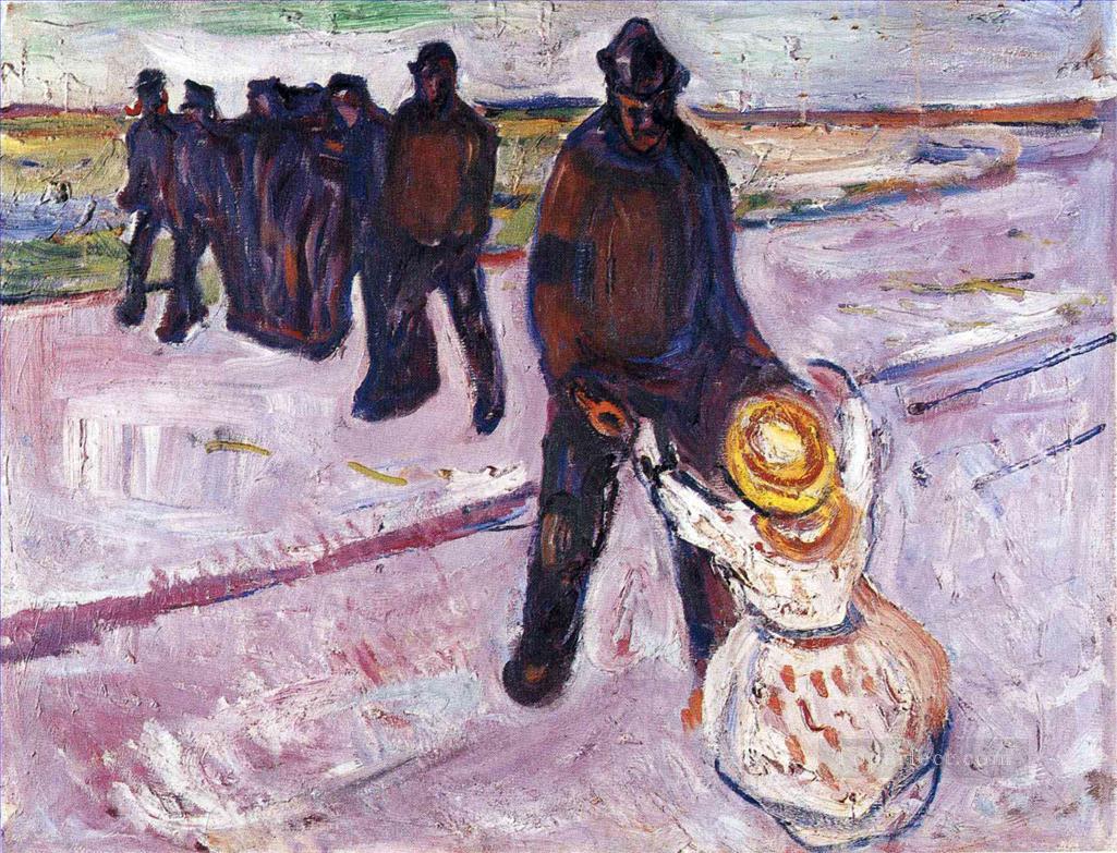 Trabajador y niño 1908 Edvard Munch Expresionismo Pintura al óleo